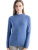 Women's Slimming Wool Long-Sleeve Half-High Neck Top - Solid Color, Versatile Basic