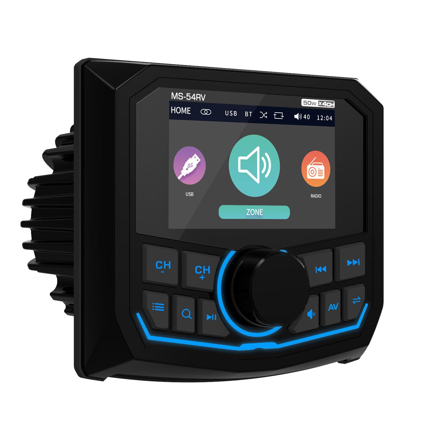 MP5 Player Marine Radio Boat Stereo FM AM RDS Digital Media Audio Player Bluetooth IPX5 Waterproof For Yacht ATV UTV Golf Cart