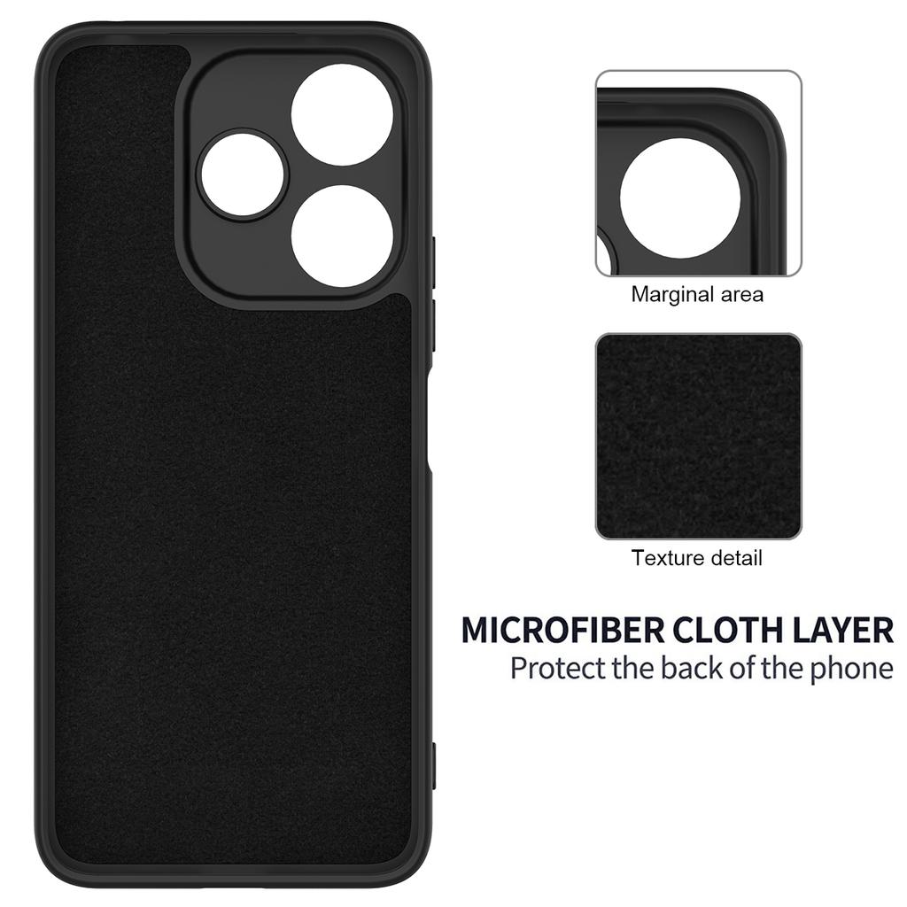 For Xiaomi Redmi 13 5G/13 4G/Note 13R 5G/Poco M6 4G Case Liquid Silicone Phone Cover with Wrist Strap