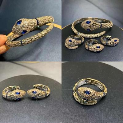 European and American Fashion Exotic Snake Earrings Women's White Blue-eyed Snake Bracelet Snake Exotic Ring