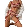 "Embroidery Floral Lace Sheer Lingerie Set - Sexy and Elegant Appeal"