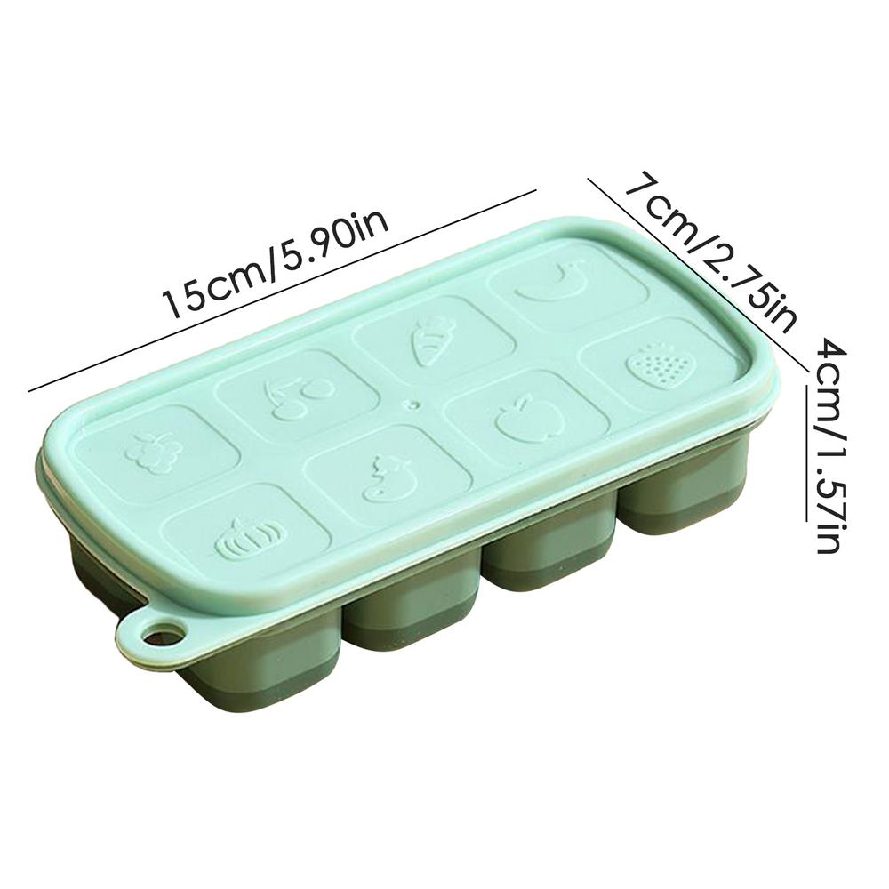 8 Compartment Ice Cube Molds Food Grade Silicone Home Ice Compartment Molds Dispensing Ice Boxes Summer Ice Cube Tray