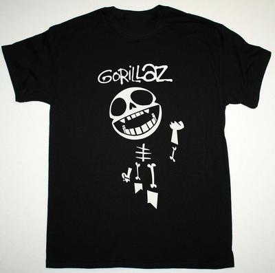 Collection GORILLAZ Band BONES Heavy Cotton Black Unisex T-Shirt