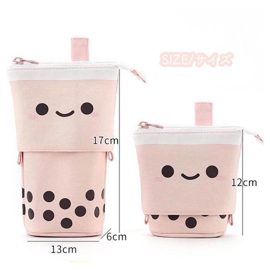 Pencil Standable Pen Pen Pen Pencil Pencil Large Small Item Storage [Queen-b] Case, Tapioca, 2-way Stand, Self-standing, Expandable, Holder, Pouch,