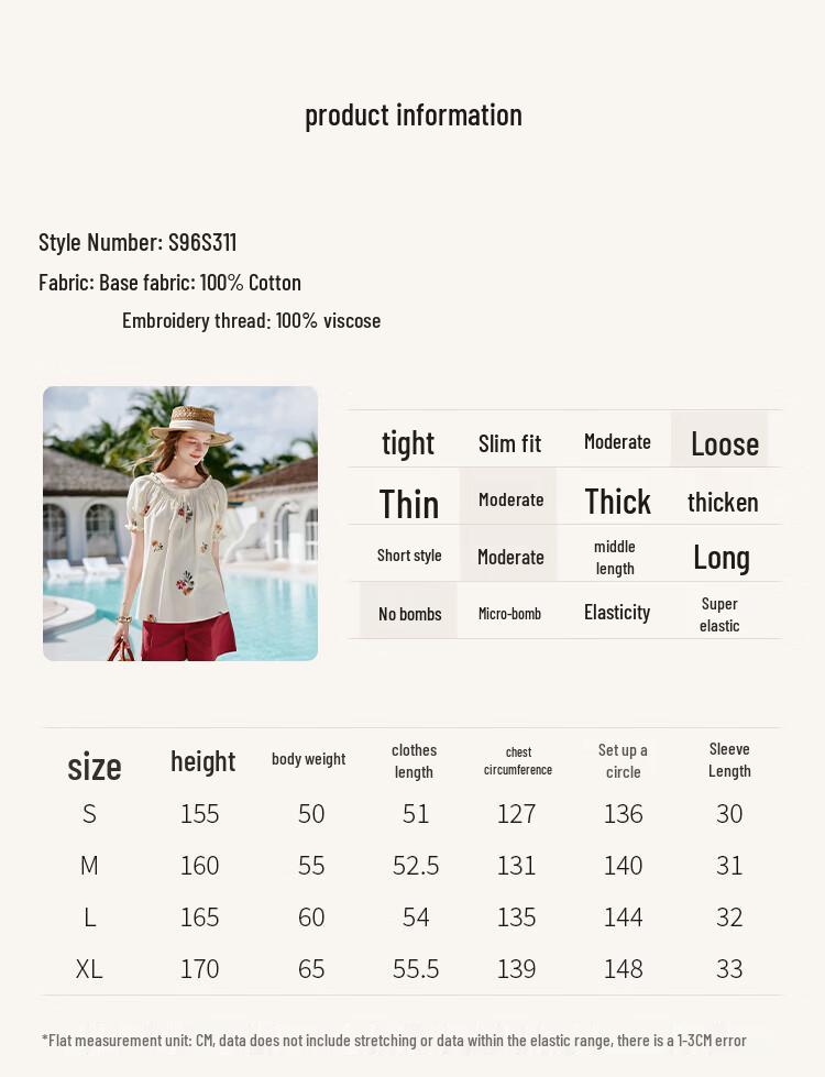 Women's Resort Style Cotton Puff Sleeve Top