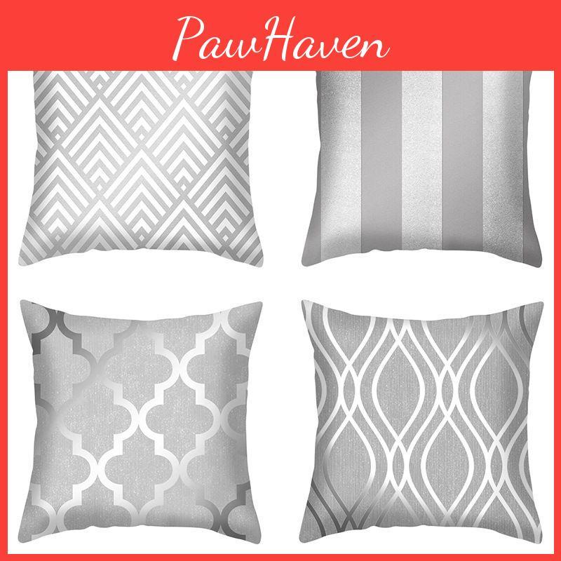 Soft Silver Gray Geometric Pillowcase For A Cozy And Stylish Home Decor