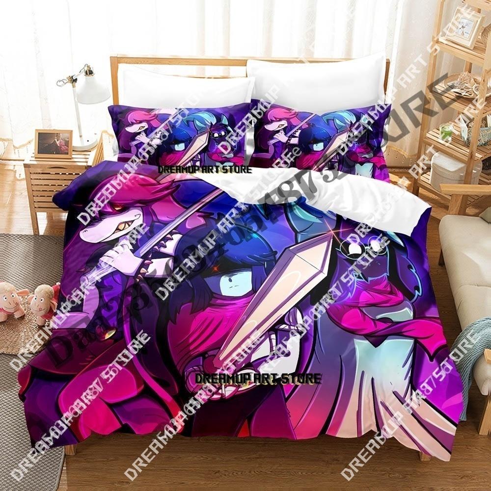 3D Print Deltarune 2 Bedding Set Single Twin Full Queen King Size Bed Set Adult Kid Bedroom Duvetcover Sets Game Bed Sheet