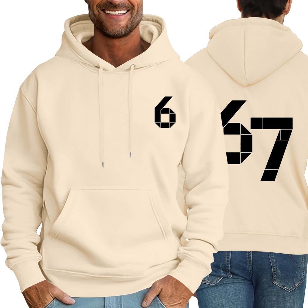 Herren Bedrucktes Kapuzen-Langarm-Sweatshirt für lässigen Sportkomfort