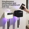 2 Toothbrushes Slots Toothbrush Dryer Holder Wall Mounted Smart Toothbrush Rack  Bathroom Use