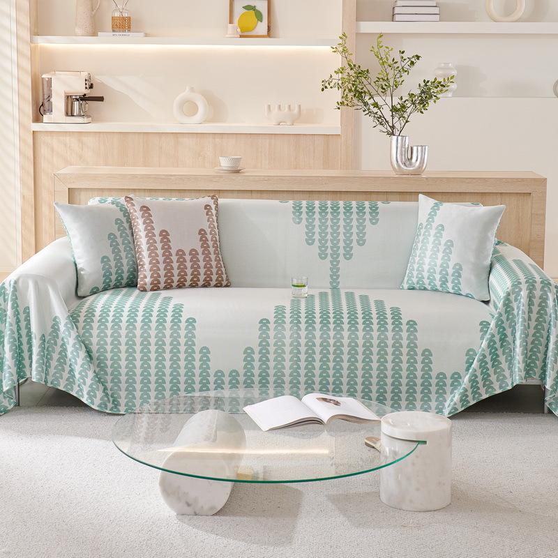 Summer Cool Sofa Towel Non-Slip Full Covered Summer Simple Design Dustproof and Breathable Sofa Blanket
