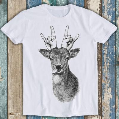 Party Deer Heavy Metal Sense of Humor Best Seller Funny Meme Graphic T Shirts Woman Man Cotton Gift Tee Oneck T Shirt