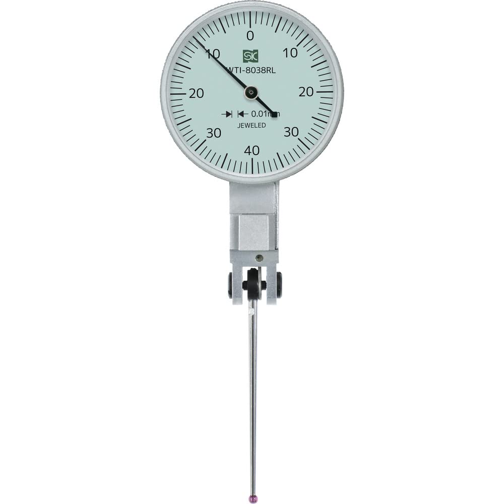 Niigata Seiki SK Dial Ruby Long Measuring Graduation Indicator, Ball, Probe, 0-0.8mm, 0.01mm, WTI-8038RL