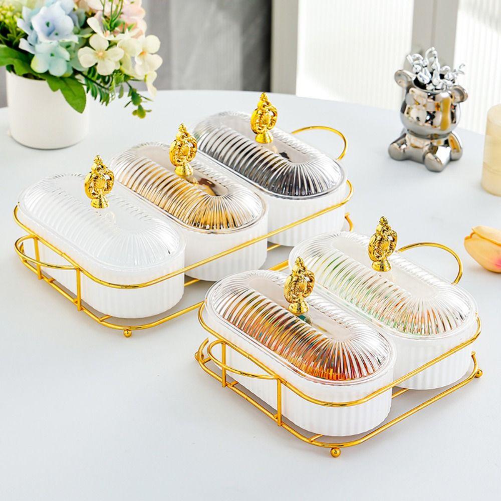 Transparent Dried Fruit Storage Box Moisture Proof Compartment Snacks Placement Plate Exquisite with Tray Candy Box Household