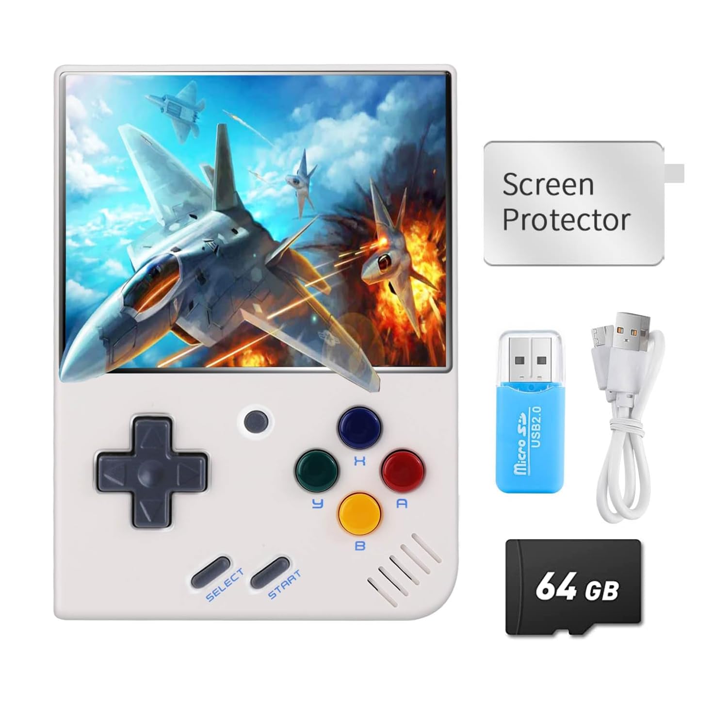 

Miyoo mini plus Portable Retro Handheld Game Console with 64GB IPS 3000mAh Japanese White RAM, 3.5-inch Screen, Power, Support, [linux]