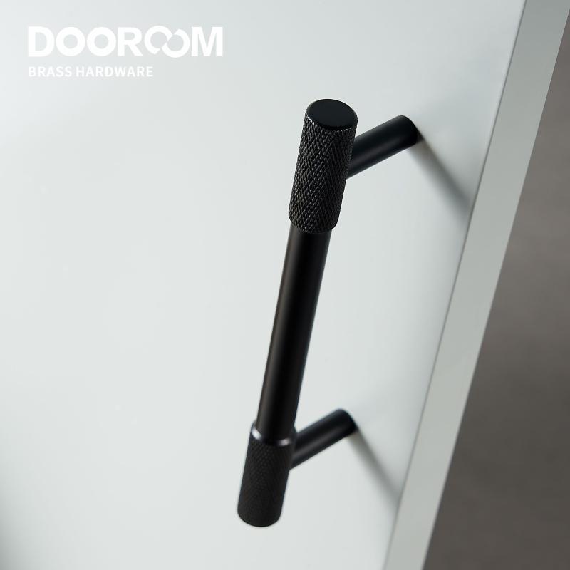 Dooroom Brass Knurling Furniture Handles Long Round Modern Pulls Cupboard Wardrobe Dresser Shoe Box Drawer Cabinet Wine Bar Knob
