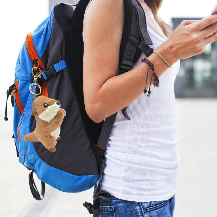 Lovely Otters Pendant Keychain Plush Animal Keyring Accessory Fashionable Bag Charm Stylish Ornament for Phone Wallet