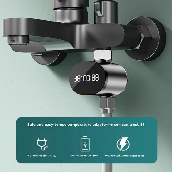 Duschtemperaturmesser Präziser Wassertemperatur-Überwachungstester mit LED-Badethermometer Sicherheitsanzeige Wasserkraft Wasserdicht