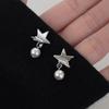 Temperament Simple Star Pearl Pendant Earrings Women'S Niche Versatile High-End Cold Wind Design Earrings