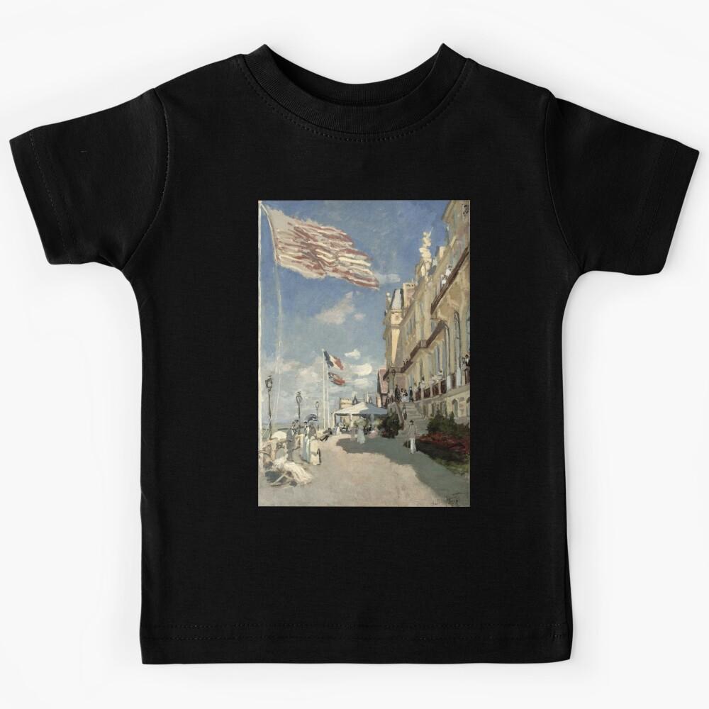Hotel Des Roches Noires Trouville by Claude Monet: Coastal Impressionist Poster Kids T-Shirt 120