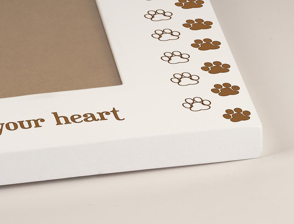 Urocza pamiątka wykonana z miłości grawerowana ramka na zdjęcia na stół drewniana Zostawiłem w twoim sercu cytaty biała ramka na zdjęcia