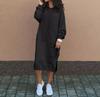 Women's Fall Oversized Long Hooded Sweatshirt Solid Color Casual Everyday Pullover Top