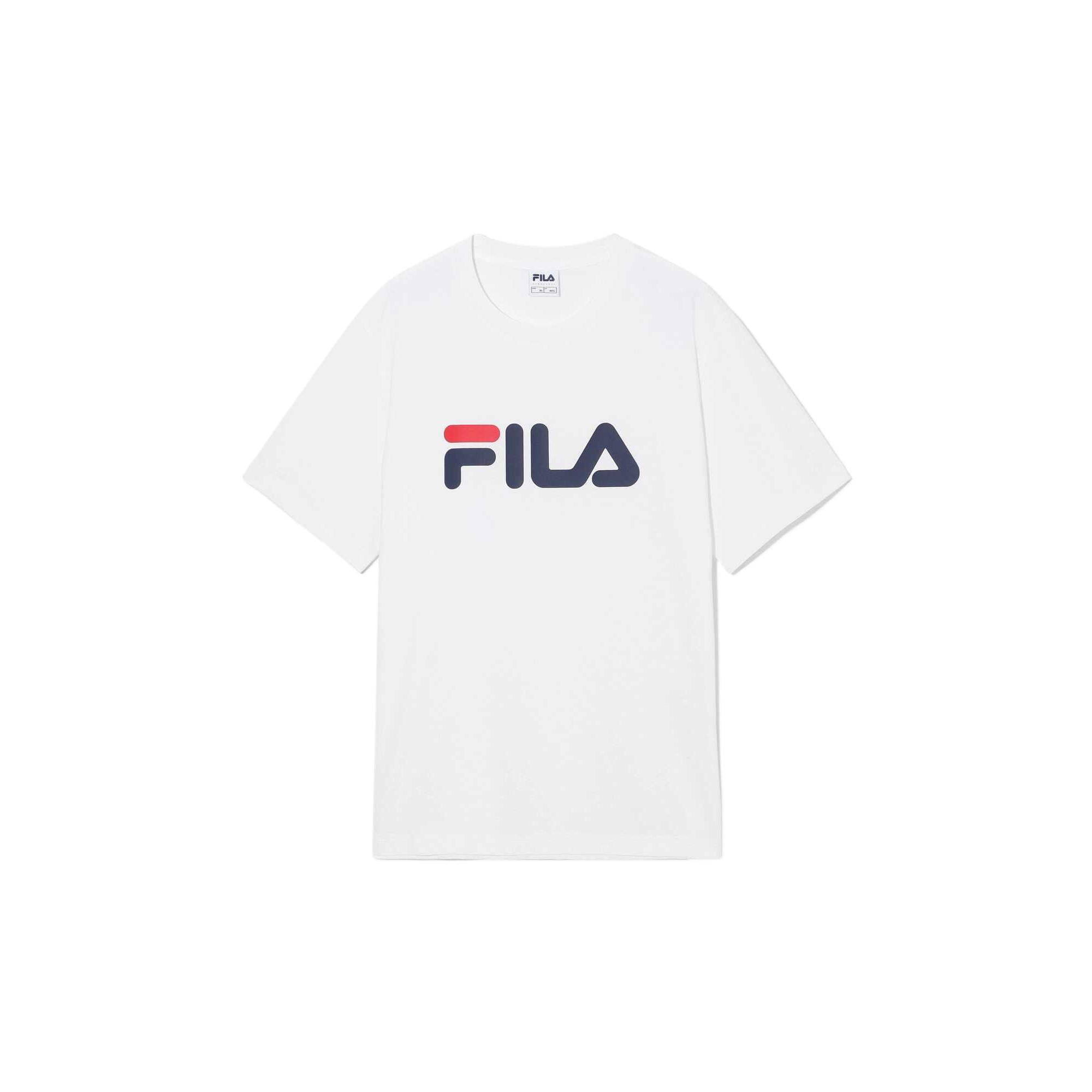 FILA Quick Dry T Shirts Unisex White/Ecru Crew Neck Moderate Straight Fit FS262RS01X018-OWH S (090)