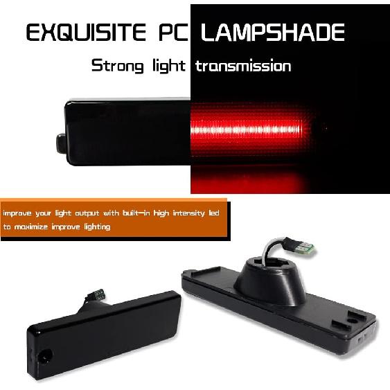 Full Red Led Lamps Smoked Lens kit Compatible With 1993-2002 Chevy Camaro Rear Bumper Side Marker Lights