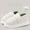 Women's and Men's Winter Non-Slip Thick Sole Cotton Slippers – Waterproof, Warm, Heel-Covering Indoor Shoes