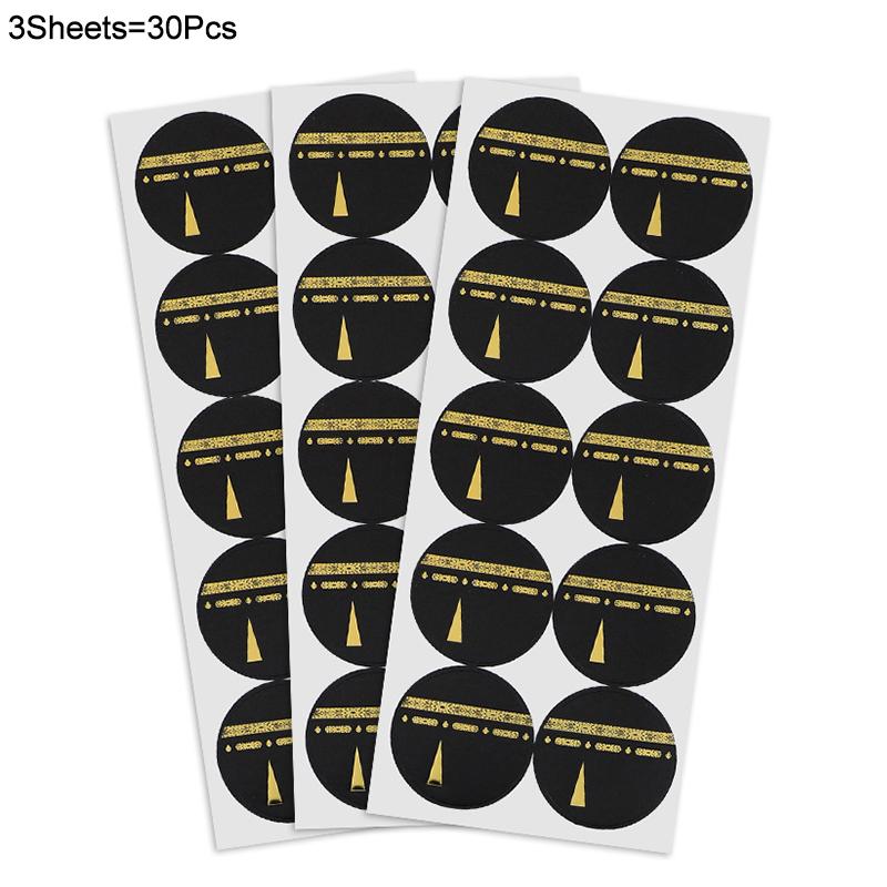 

30/60pcs Umrah Eid Mubarak Paper Sticker for Ramadan Kareem Party DIY Gift Wrapping Decoration Candy Box Bag Label Stickers 4cm