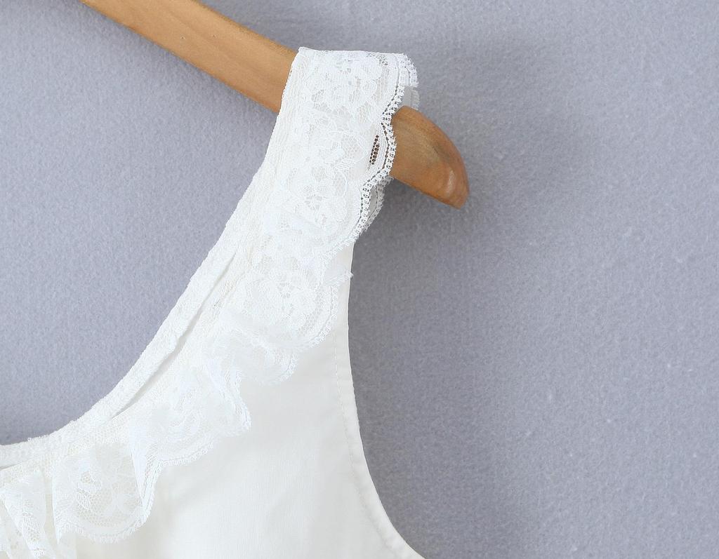 2026 Chic Lace Bowknot Vest: French Square Neck, Sexy Open Back, Short Top