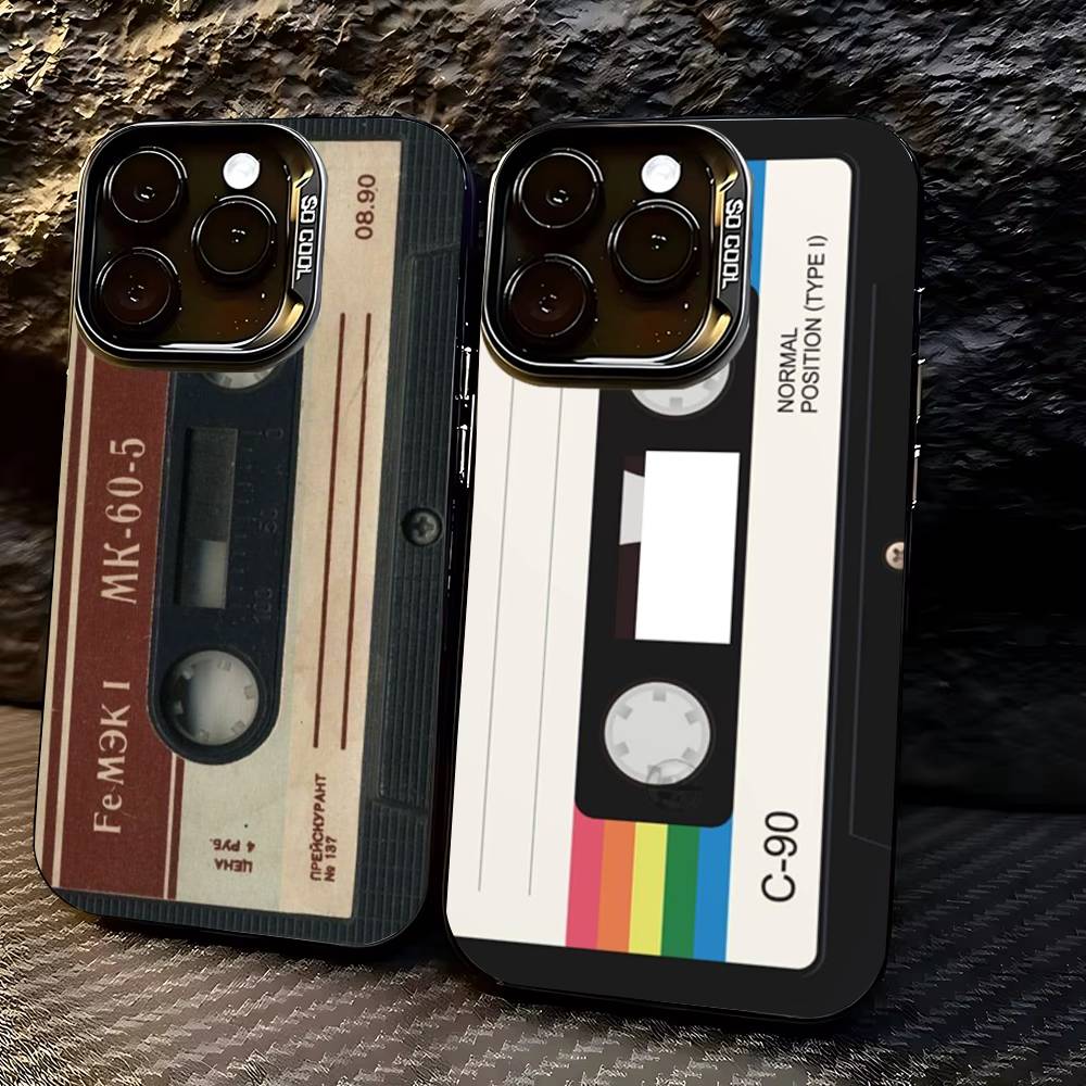 Vintage Cassette Tape Retro Phone Case for iPhone 17 Air 16 15 11 12 14 13 Pro Max XS Shockproof Cover