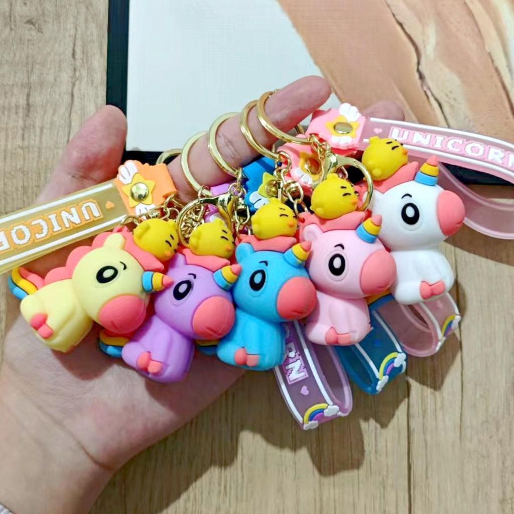 Unicorn Cuckoo Bird Keychain: Cute Pendant for Backpack & Car Keys