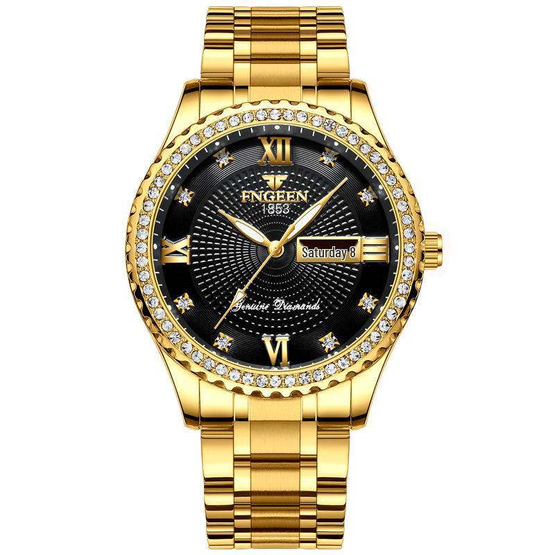 Influencer Brand Men's Tycoon Gold Luminous Waterproof Steel Watch