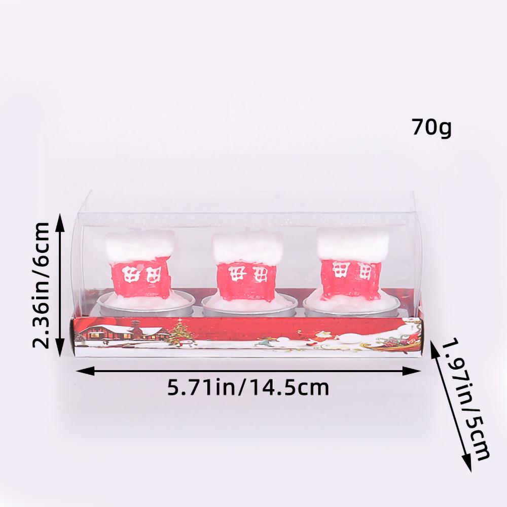 3pcs Christmas Craft Gift Candle Painted Decoration Christmas Gift Valentine'S Day Confession Proposal Props