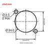 5-core XLR Connector Female Jack Socket Panel Mounted Type Square Shape Base