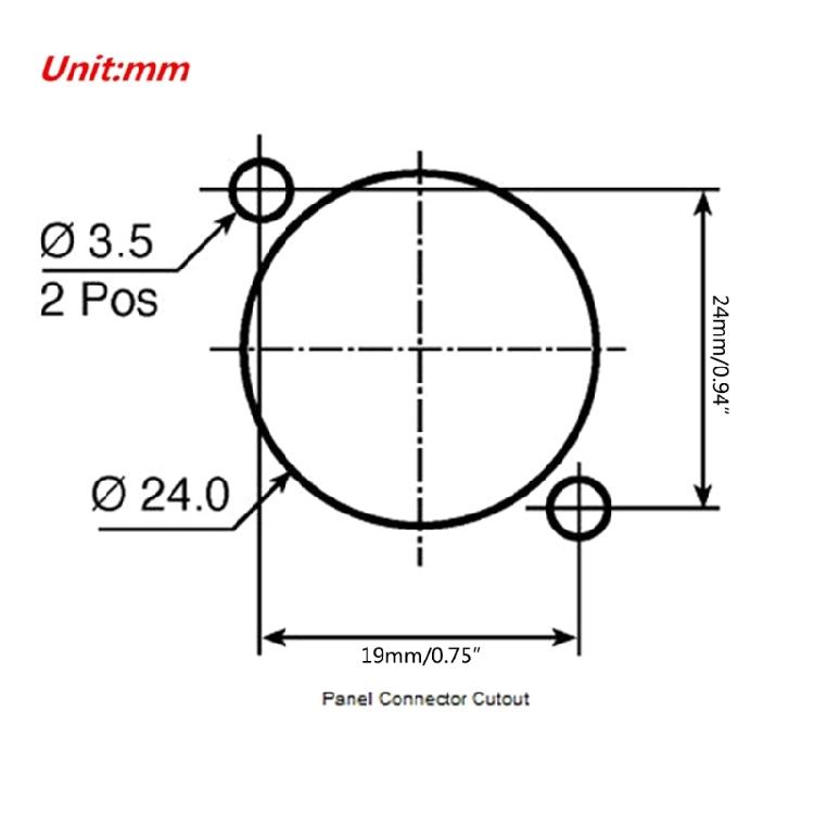 5-core XLR Connector Female Jack Socket Panel Mounted Type Square Shape Base