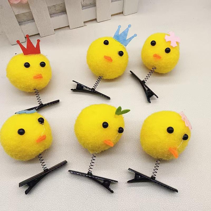 

10Pcs Cartoon Funny Children Little Yellow Chicken Plush Hairpin Lovely Hair Clip For Women Girls Hair Accessories Gifts 10Pcs