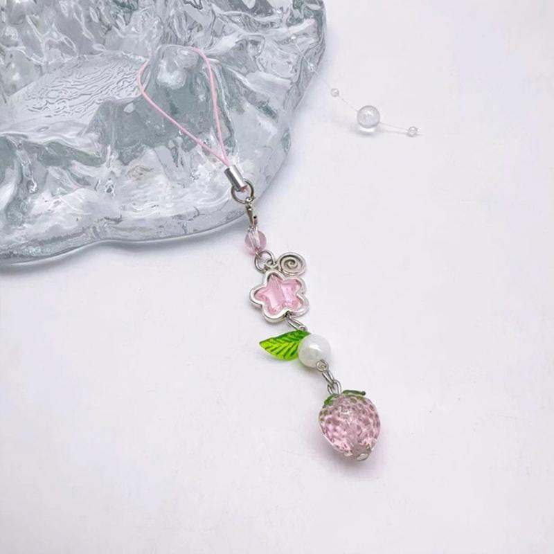 Lovely Strawberry Keychain Strawberry Phone Pendant Unique Bag Charm Sweet Phone Chain Perfect Gift for Fashion Lover