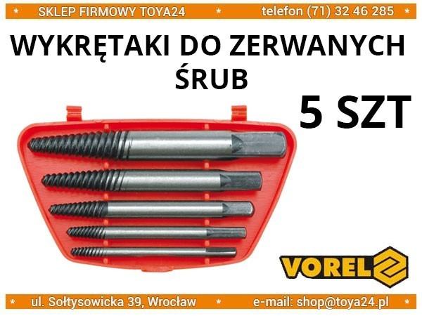 Screw Extractors for Broken Screws, Set of 5, 24000 VOREL
