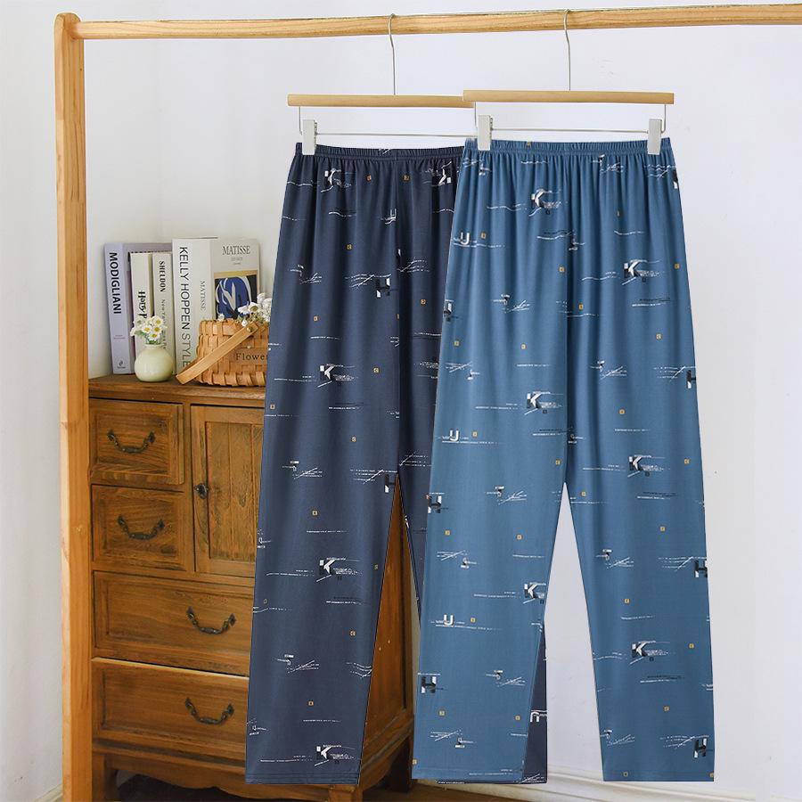 Men's 2024 Double Pocket Cotton Pajama Pants - Lightweight, Casual, Spring/Autumn Wear