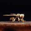 Retro Brass Fly Insect Ornament Miniature Statue Vintage Craft Tea Pet Insects Animal Figurine Home Desktop Decoration