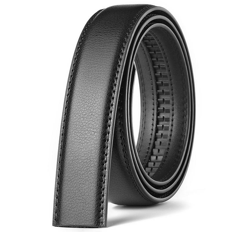 Headless Men's 3.5cm Leather Belt Strap with Automatic Buckle-Free Design