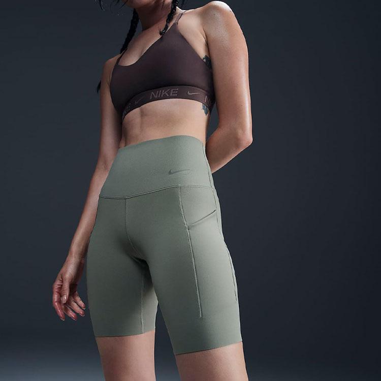 Nike Universal Solid Color Casual Breathable Quick-Dry High-Waisted Shorts Cycling Pants Women shorts Light-Army-Green DQ5995320