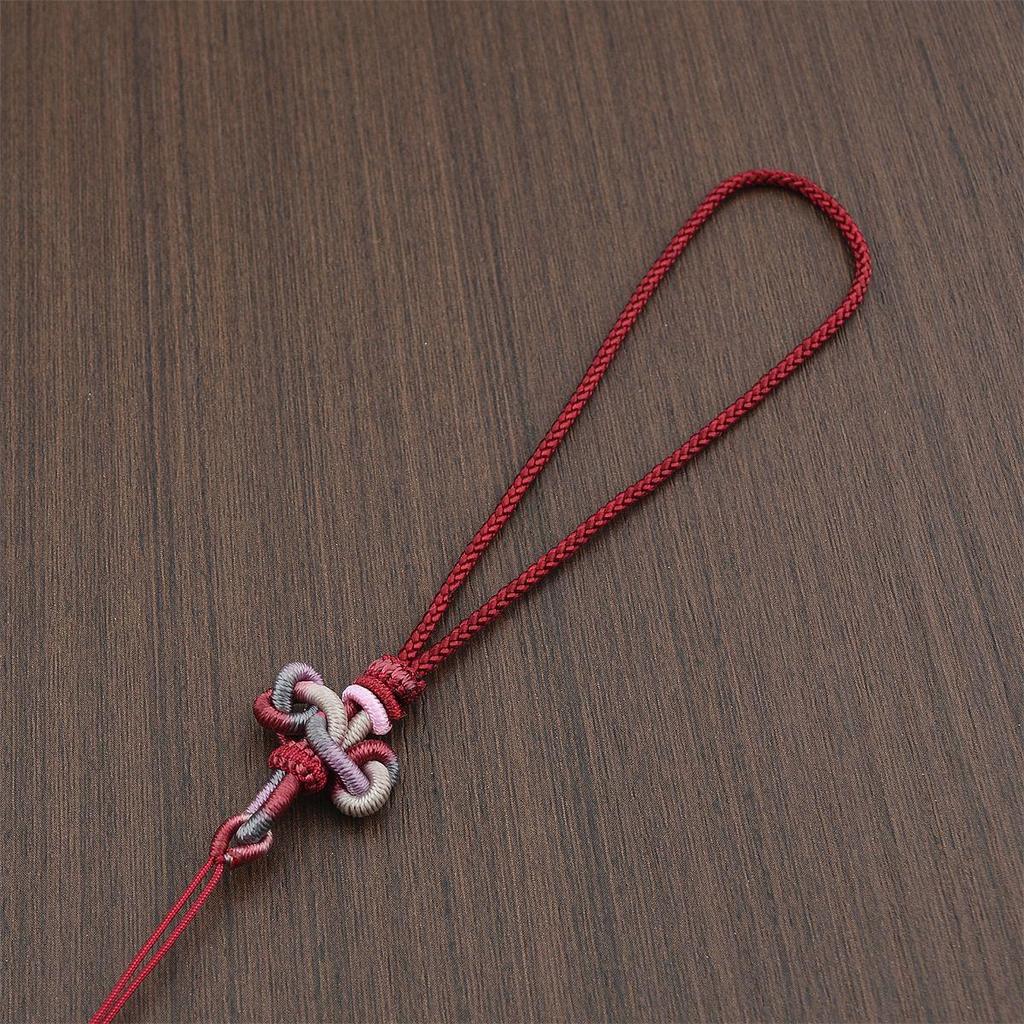 Handwoven Mobile Phone Lanyard & Keychain Charm with Wenchang Knot, Double Link Knot, USB Drive Ornament & Anti-lost Rope