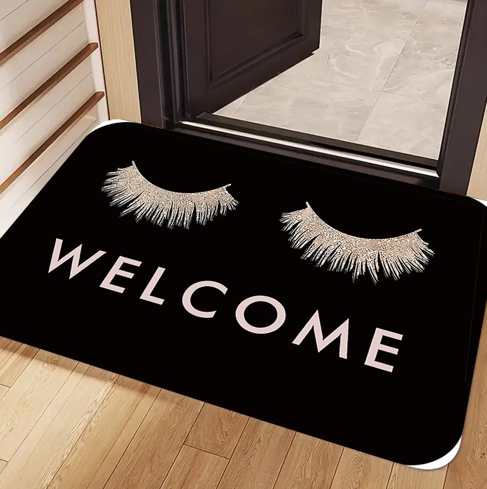 Eyelashes Print Floor Mat Home Carpet Non Slip Entryway Rug Living Room Bathroom Bedroom Kitchen Doormat  Kitchen Mat Doormat