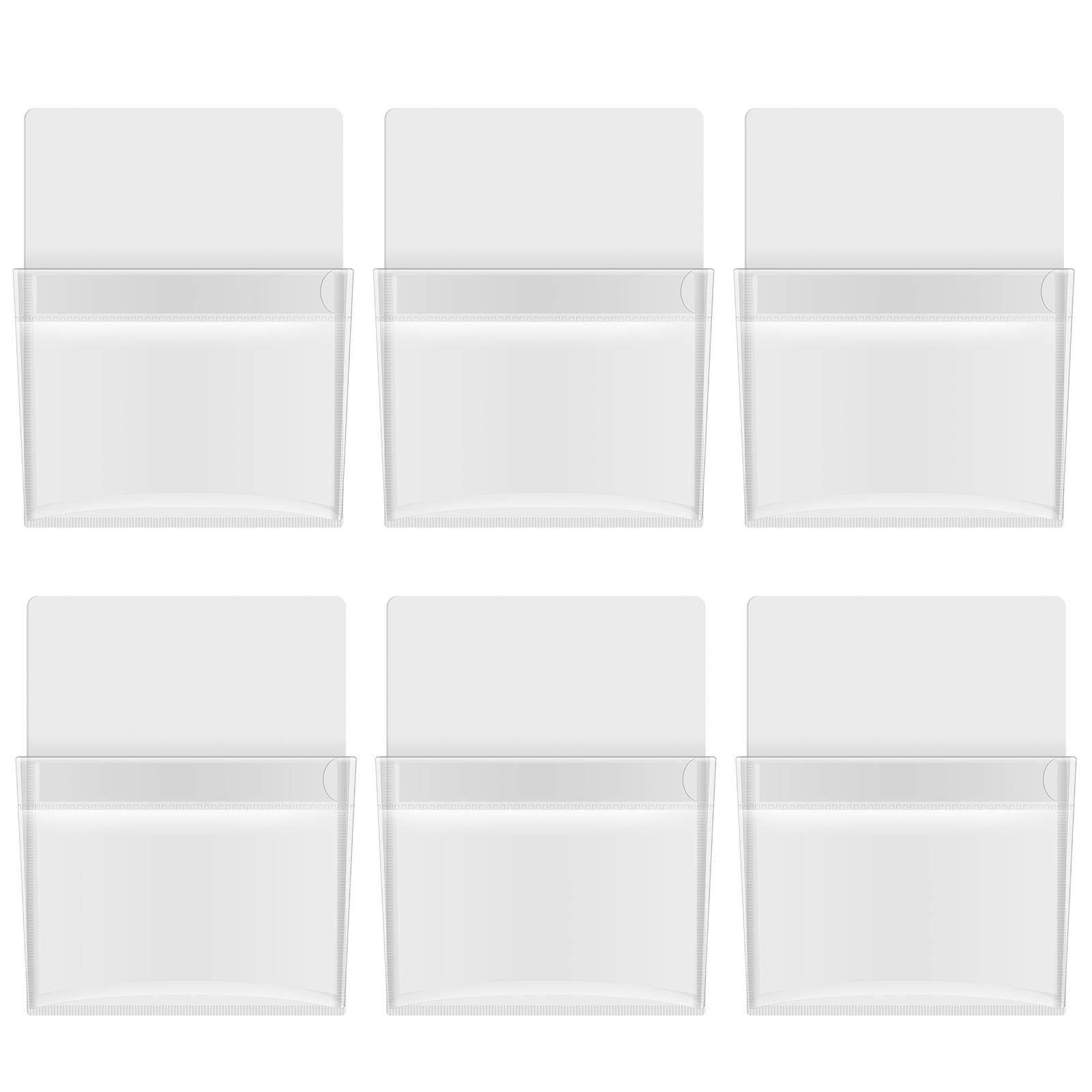 

6 шт. Магнитный карманный органайзер для доски ПВХ прозрачный для холодильника магнитный держатель для ручек для ручек карандашей холодильник белый
