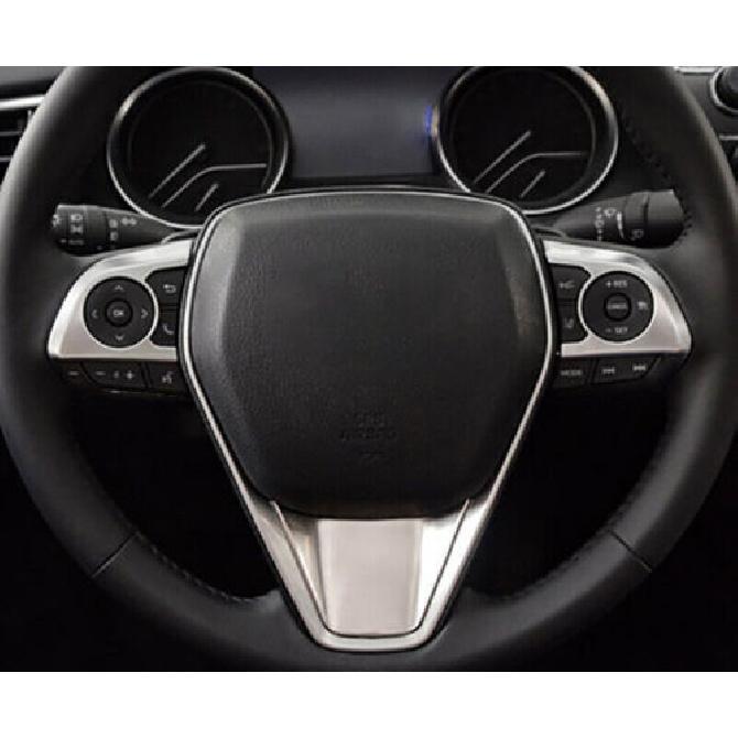 Cover Trim Steering Wheel Control Button For Toyota Camry 2018- Silver Matte