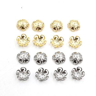 50pcs Stainless Steel Beads Caps Flower Shape Spacer Bead End Caps DIY Jewelry Making Findings For Necklace Bracelet Accessories