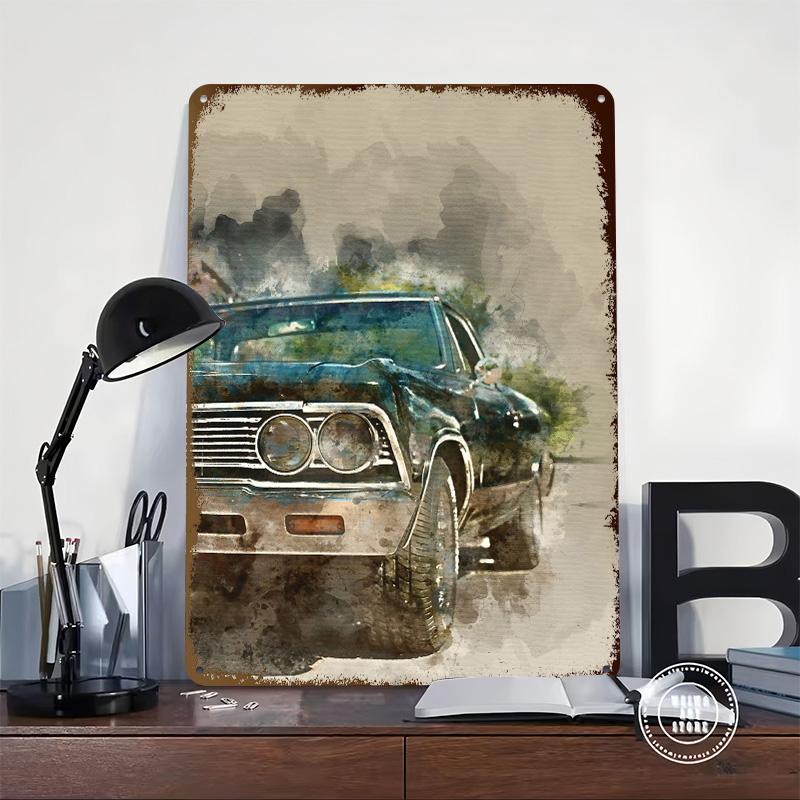Vintage Car Printed Poster Customized Wall Art Retro Vintage Metal Tin Signs for Room Bedroom Decoration Aesthetic Office Decor