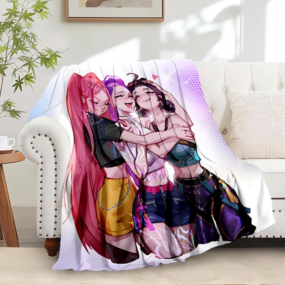 

K-POP Anime Girls Group - Four Seasons Soft Warm Blanket - All-Season Thick Knit Polyester Bedspread for Bed, Camping, Travel - Perfect Gift 100x150cm
